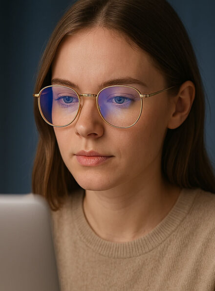 Ikon Blue Light brille i brug 2