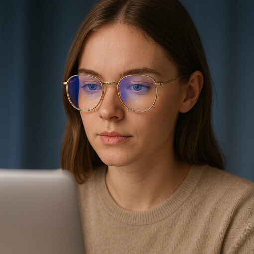 Ikon Blue Light brille i brug 2